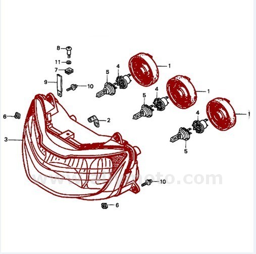 119 Motorcycle Headlight Clear Headlamp Cbr929 2000-2001@4